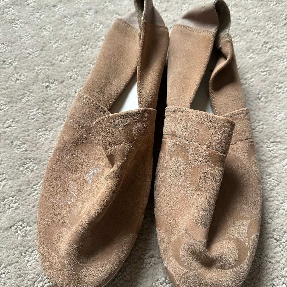 Tan Suede Slip-On Shoes